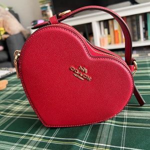 Coach Heart Crossbody in Red